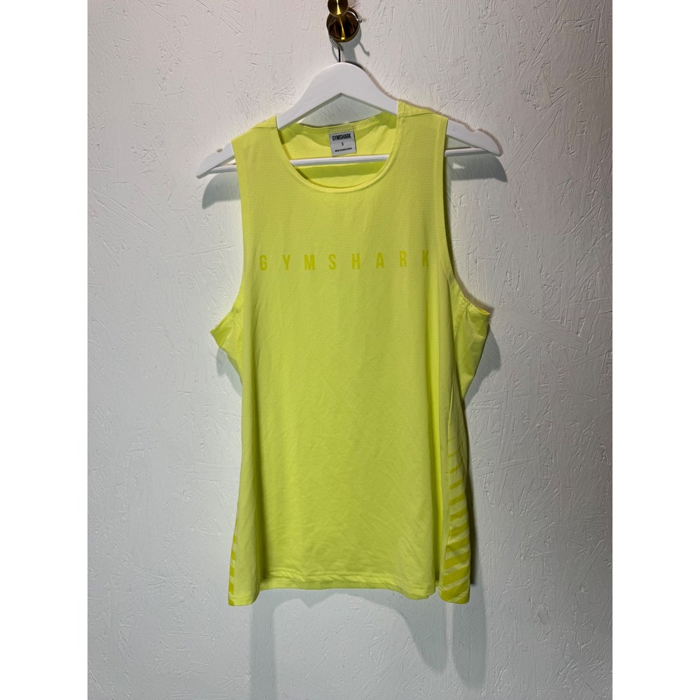 Gymshark Mens Sleeveless Performance Tank Top Neon Yellow Lime Green Small